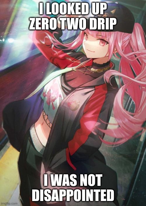 I LOOKED UP ZERO TWO DRIP; I WAS NOT DISAPPOINTED | made w/ Imgflip meme maker