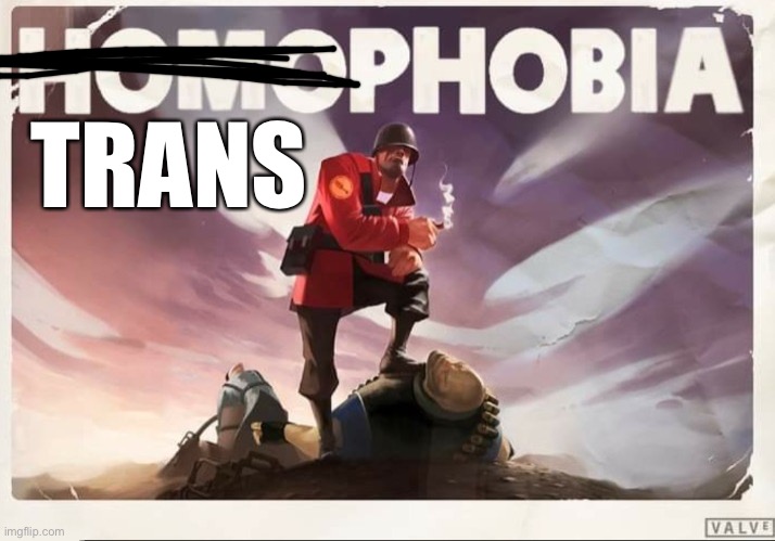 Soldier TF2 Homophobia | TRANS | image tagged in soldier tf2 homophobia | made w/ Imgflip meme maker