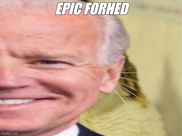epic forhed | EPIC FORHED | image tagged in joe biden,is,so,stupid | made w/ Imgflip meme maker