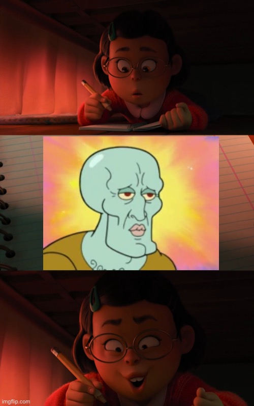 Handsome squidward | image tagged in turning red draw,handsome squidward,sus | made w/ Imgflip meme maker