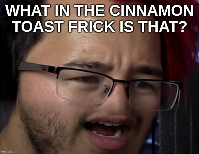 reaction.jpg | WHAT IN THE CINNAMON TOAST FRICK IS THAT? | image tagged in idk | made w/ Imgflip meme maker