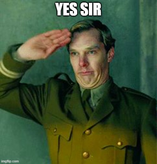 Sir, yes Sir! | YES SIR | image tagged in sir yes sir | made w/ Imgflip meme maker