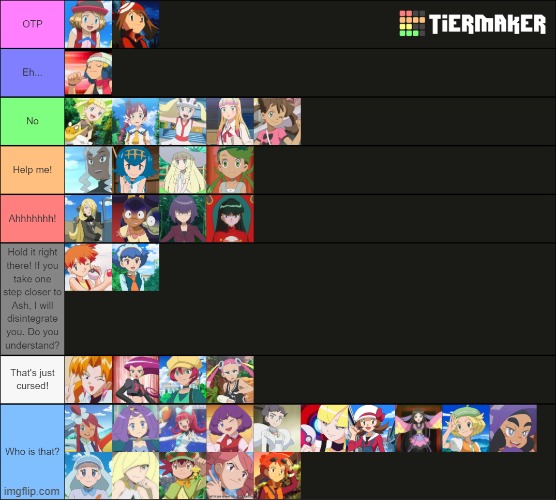 How good do Pokegirls go with Ash? | image tagged in memes,tier list,pokemon,pokegirls,anime,why are you reading this | made w/ Imgflip meme maker
