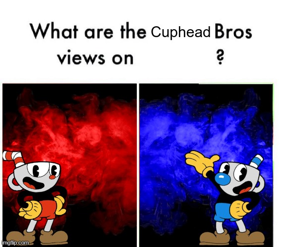 cup head v mug man | image tagged in cup head v mug man | made w/ Imgflip meme maker