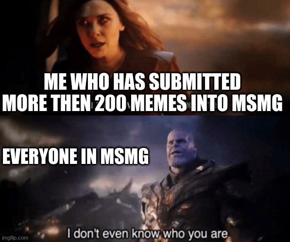 You took everything from me - I don't even know who you are | ME WHO HAS SUBMITTED MORE THEN 200 MEMES INTO MSMG; EVERYONE IN MSMG | image tagged in you took everything from me - i don't even know who you are | made w/ Imgflip meme maker