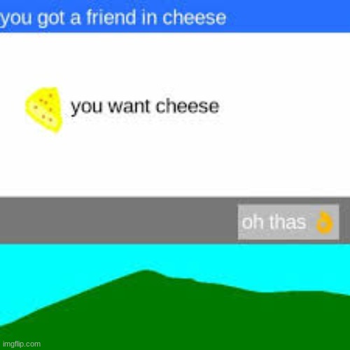 want cheese? | image tagged in cheese | made w/ Imgflip meme maker