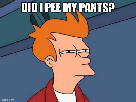 Futurama Fry | DID I PEE MY PANTS? | image tagged in memes,futurama fry | made w/ Imgflip meme maker