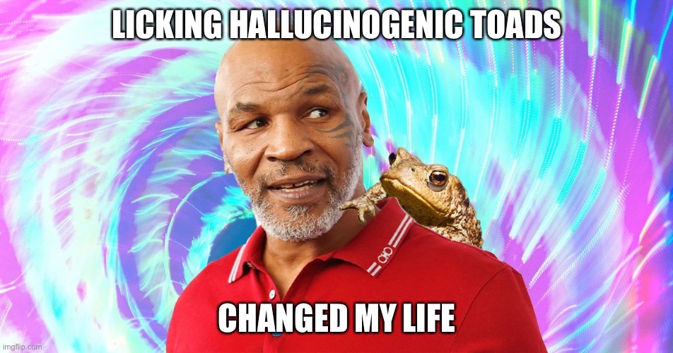 LICKING HALLUCINOGENIC TOADS; CHANGED MY LIFE | made w/ Imgflip meme maker
