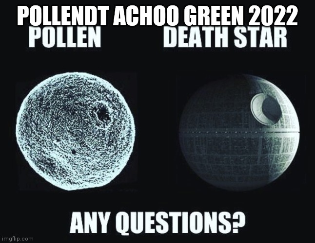 Pollen Ore 2022 | POLLENDT ACHOO GREEN 2022 | image tagged in pollen,allergy | made w/ Imgflip meme maker