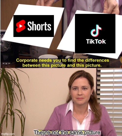 Tiktok haters out there | Theyre not the same picture | image tagged in memes,they're the same picture | made w/ Imgflip meme maker