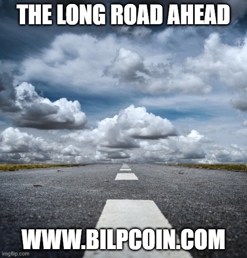 THE LONG ROAD AHEAD; WWW.BILPCOIN.COM | made w/ Imgflip meme maker