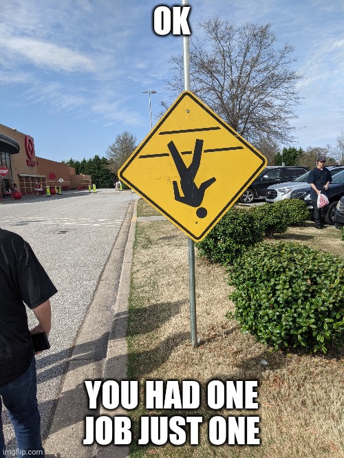 One job | OK; YOU HAD ONE JOB JUST ONE | image tagged in lol | made w/ Imgflip meme maker