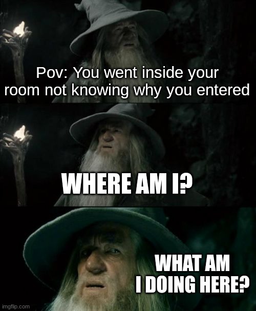 Im sure im not the only one |  Pov: You went inside your room not knowing why you entered; WHERE AM I? WHAT AM I DOING HERE? | image tagged in memes,confused gandalf | made w/ Imgflip meme maker
