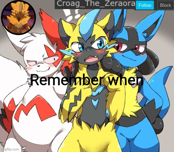 zeraora announcement | Remember when | image tagged in zeraora announcement | made w/ Imgflip meme maker