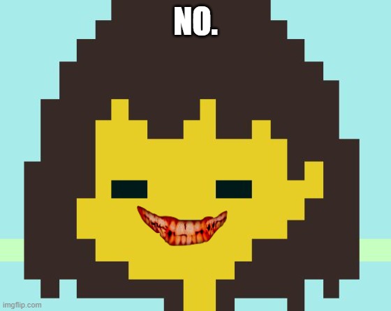Frisk's face | NO. | image tagged in frisk's face | made w/ Imgflip meme maker