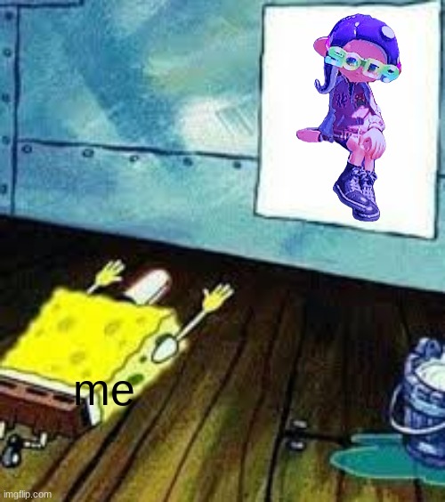 spongebob worship | me | image tagged in spongebob worship | made w/ Imgflip meme maker