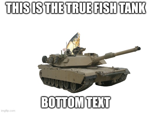 Blank White Template | THIS IS THE TRUE FISH TANK; BOTTOM TEXT | image tagged in blank white template | made w/ Imgflip meme maker