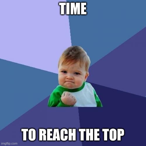 Success Kid Meme | TIME TO REACH THE TOP | image tagged in memes,success kid | made w/ Imgflip meme maker