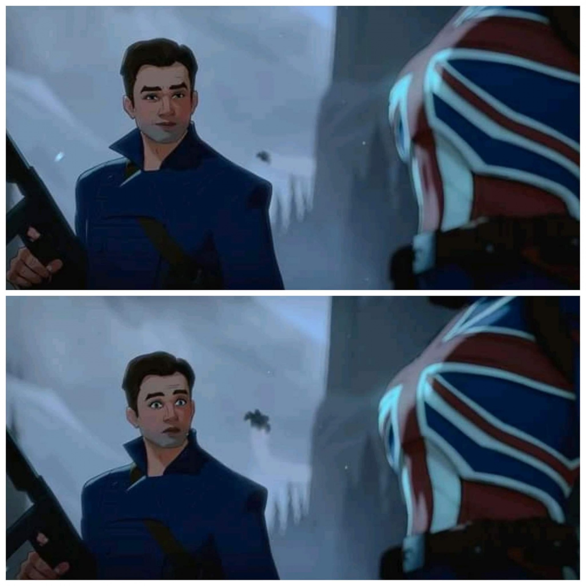 Winter soldier become surprised Blank Meme Template