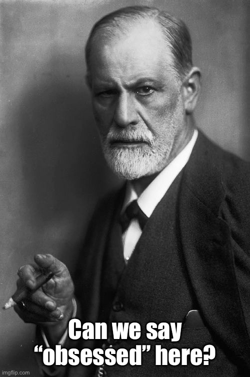 Sigmund Freud Meme | Can we say “obsessed” here? | image tagged in memes,sigmund freud | made w/ Imgflip meme maker