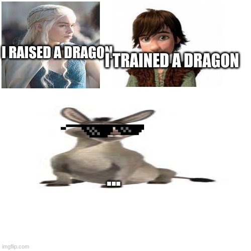 Blank Transparent Square Meme | I RAISED A DRAGON; I TRAINED A DRAGON; ... | image tagged in memes,blank transparent square | made w/ Imgflip meme maker