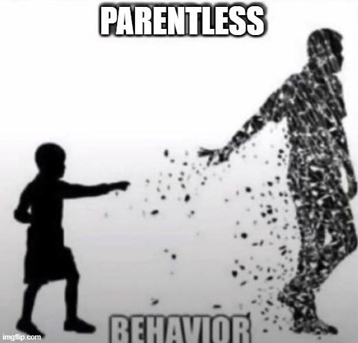 Fatherless Behavior | PARENTLESS | image tagged in fatherless behavior | made w/ Imgflip meme maker