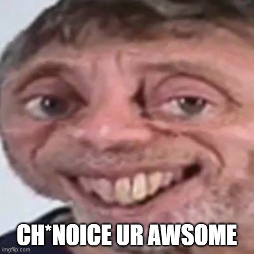 Noice | CH*NOICE UR AWSOME | image tagged in noice | made w/ Imgflip meme maker