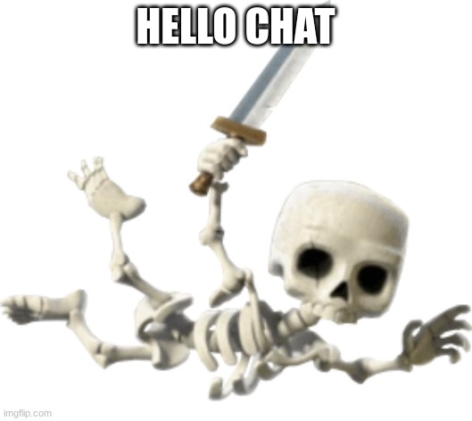 Larry Falling | HELLO CHAT | image tagged in larry falling | made w/ Imgflip meme maker