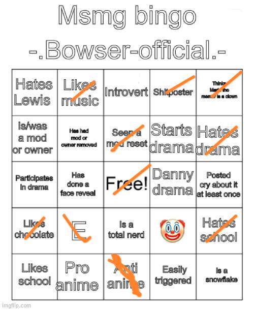 Msmg bingo. -.Bowser-official.- version | image tagged in msmg bingo - bowser-official - version | made w/ Imgflip meme maker
