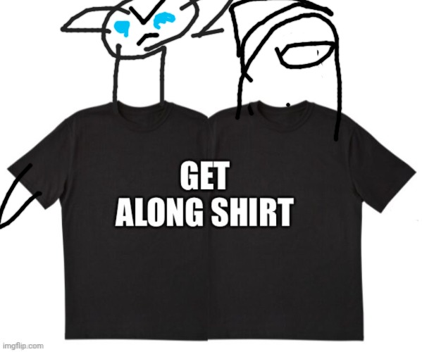 R-M and wizard using the get along shirt | image tagged in get along shirt | made w/ Imgflip meme maker