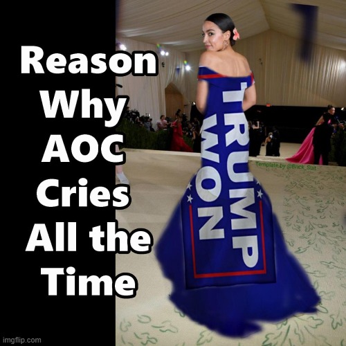 Reason Why AOC is Always Crying !!! | image tagged in aoc,trumpwon,donald trump,progressives | made w/ Imgflip meme maker
