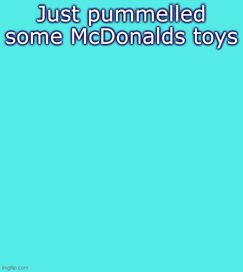 le temp | Just pummelled some McDonalds toys | image tagged in le temp | made w/ Imgflip meme maker