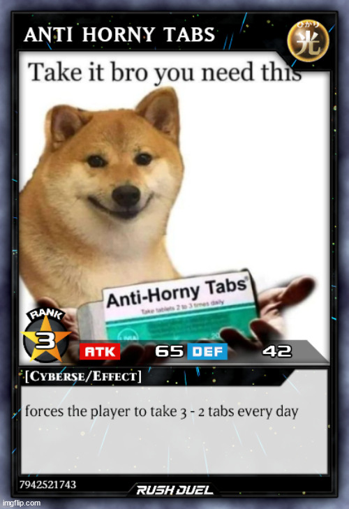 giving this card to everyone on the stream. thank me later! | image tagged in anti horny tab card | made w/ Imgflip meme maker