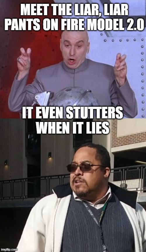 Matthew Thompson | MEET THE LIAR, LIAR PANTS ON FIRE MODEL 2.0; IT EVEN STUTTERS WHEN IT LIES | image tagged in memes,dr evil laser,matthew thompson,reynolds community college,liar,idiot | made w/ Imgflip meme maker