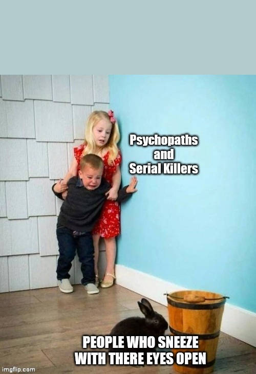 Psychopaths and serial killers | PEOPLE WHO SNEEZE WITH THERE EYES OPEN | image tagged in psychopaths and serial killers | made w/ Imgflip meme maker