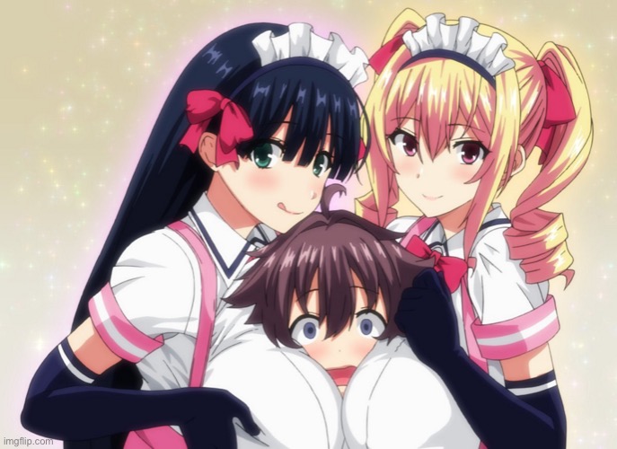 Help | image tagged in two anime girls trapping a boy between their breasts | made w/ Imgflip meme maker