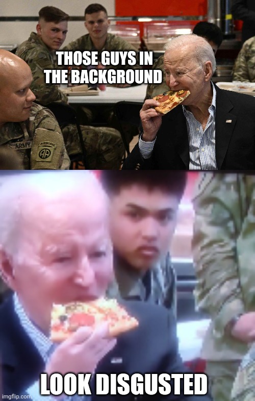 It's really bad | THOSE GUYS IN THE BACKGROUND; LOOK DISGUSTED | image tagged in creepy joe biden,kid sniffer | made w/ Imgflip meme maker