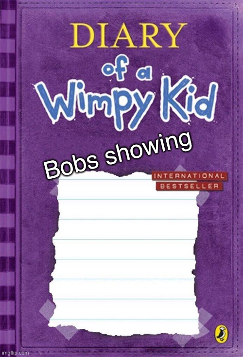 Diary of a Wimpy Kid Cover Template | Bobs showing | image tagged in diary of a wimpy kid cover template | made w/ Imgflip meme maker
