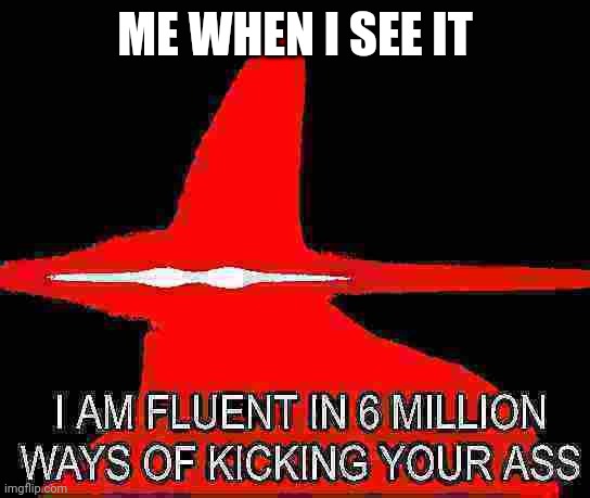 I am fluent in 6 million ways | ME WHEN I SEE IT | image tagged in i am fluent in 6 million ways | made w/ Imgflip meme maker