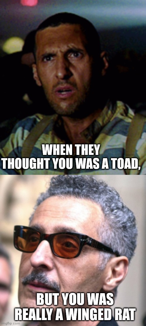Spoilers for The Batman '22 | WHEN THEY THOUGHT YOU WAS A TOAD, BUT YOU WAS REALLY A WINGED RAT | image tagged in batman,funny,cinema | made w/ Imgflip meme maker