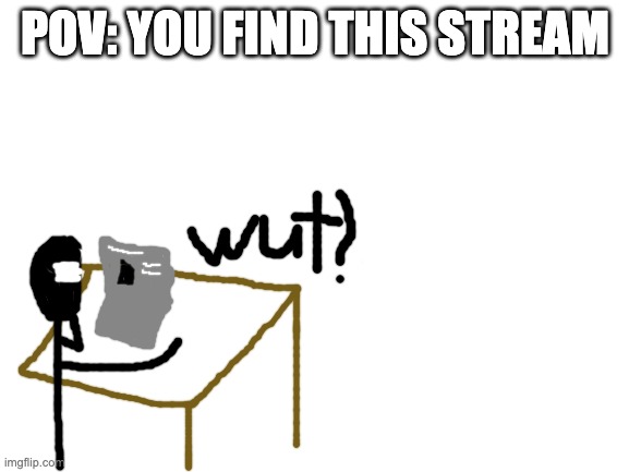 Blank White Template |  POV: YOU FIND THIS STREAM | image tagged in blank white template | made w/ Imgflip meme maker