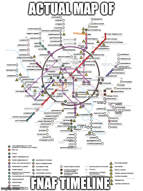 THIS IS REAL | ACTUAL MAP OF; FNAF TIMELINE | image tagged in metro map | made w/ Imgflip meme maker