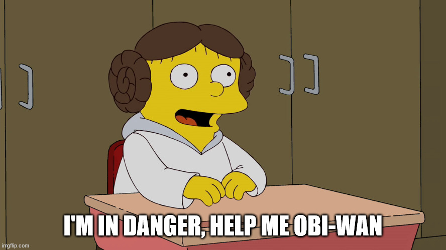 Ralph as leia | I'M IN DANGER, HELP ME OBI-WAN | image tagged in ralph as leia | made w/ Imgflip meme maker