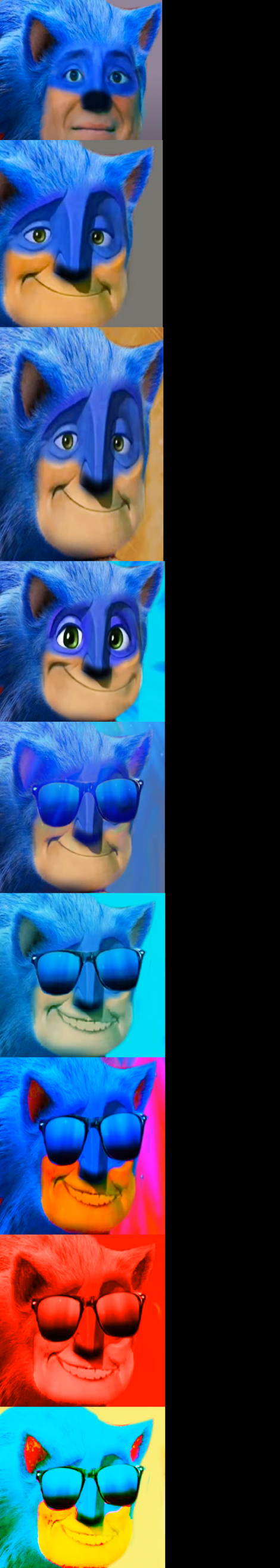 High Quality Sonic becoming canny Blank Meme Template