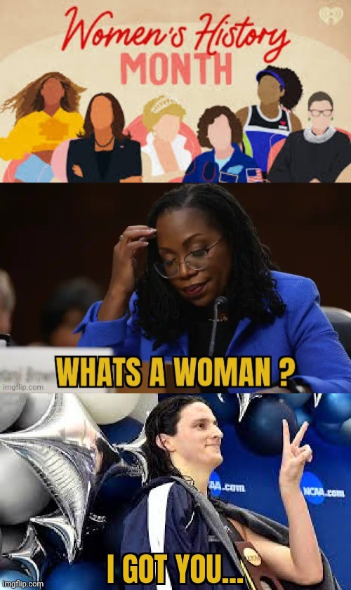 LETS ALL CELEBRATE MARCH | image tagged in lia thomas,ketanji brown hackson,supreme court,woman,celebration | made w/ Imgflip meme maker