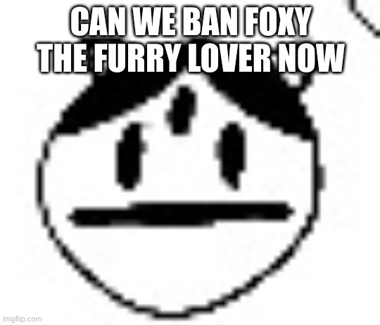 un bruh momento | CAN WE BAN FOXY THE FURRY LOVER NOW | image tagged in un bruh momento | made w/ Imgflip meme maker