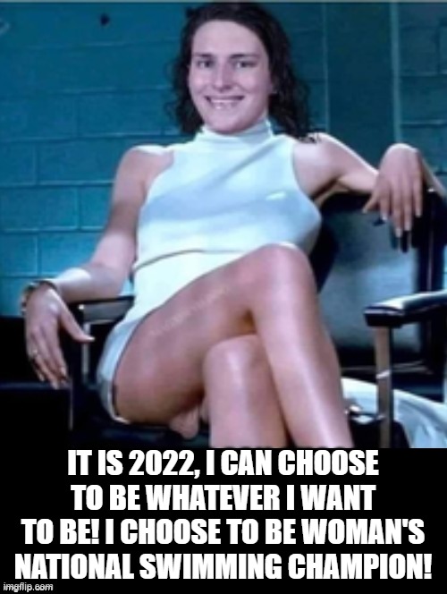 So Brave! So Strong! Woman's National Swimming Champion!! | IT IS 2022, I CAN CHOOSE TO BE WHATEVER I WANT TO BE! I CHOOSE TO BE WOMAN'S NATIONAL SWIMMING CHAMPION! | image tagged in brave | made w/ Imgflip meme maker