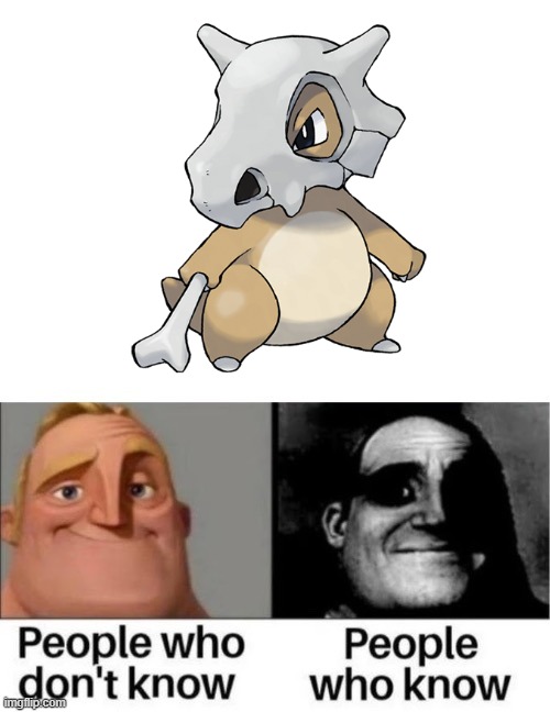 I never thought that was its mother's skull | image tagged in people who don't know vs people who know,people who know,pokemon,cubone | made w/ Imgflip meme maker