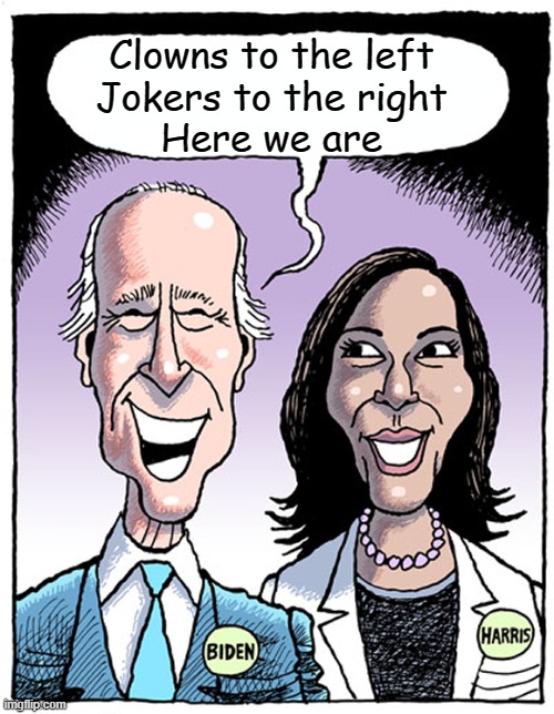 Biden Harris Blank Cartoon | Clowns to the left
Jokers to the right
Here we are | image tagged in biden harris blank cartoon | made w/ Imgflip meme maker