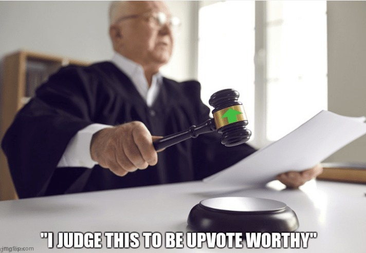 Upvote judge | image tagged in upvote judge | made w/ Imgflip meme maker